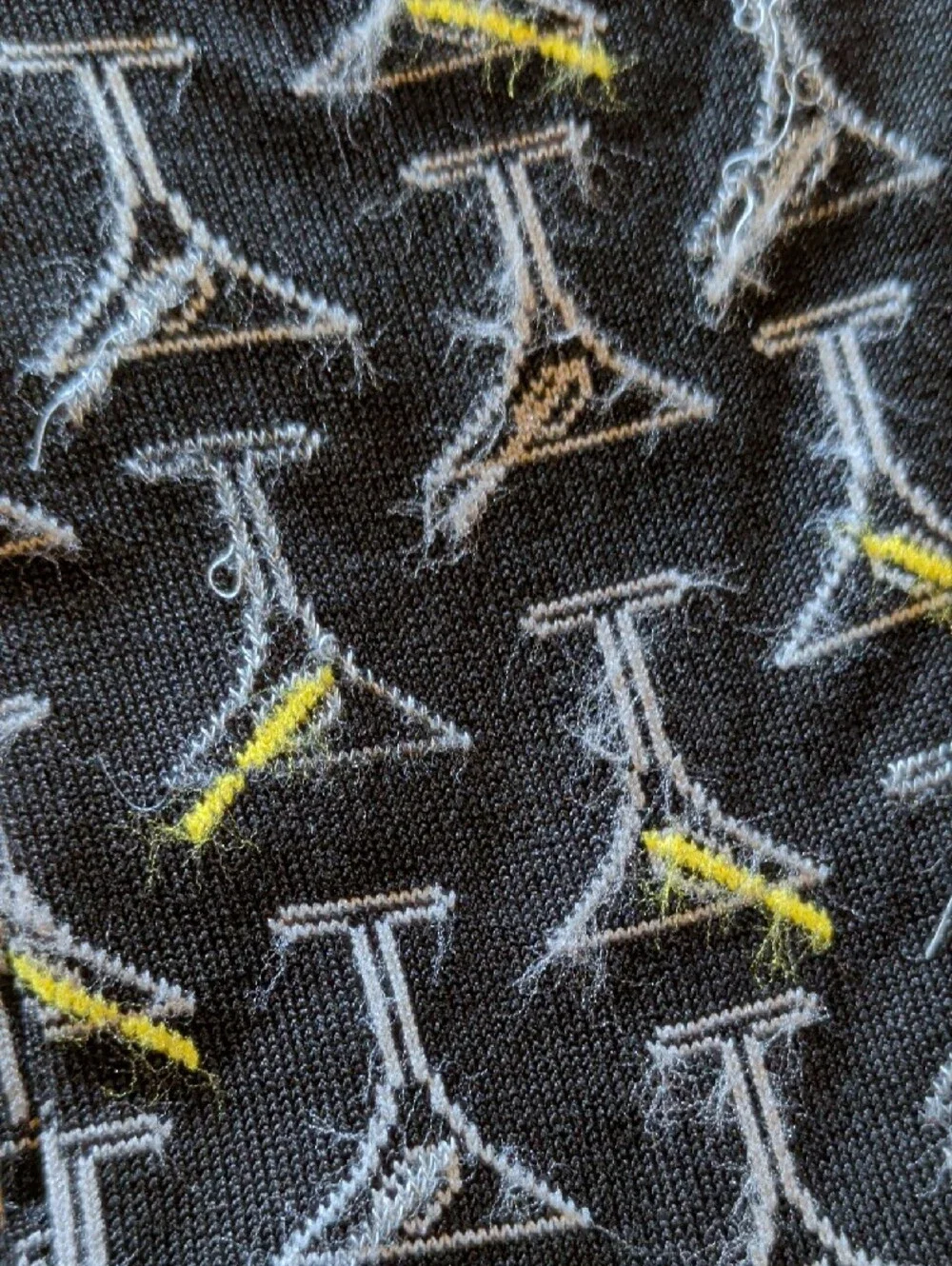 Bugatchi Black Socks with Gray Toe and Yellow Martini Detail
